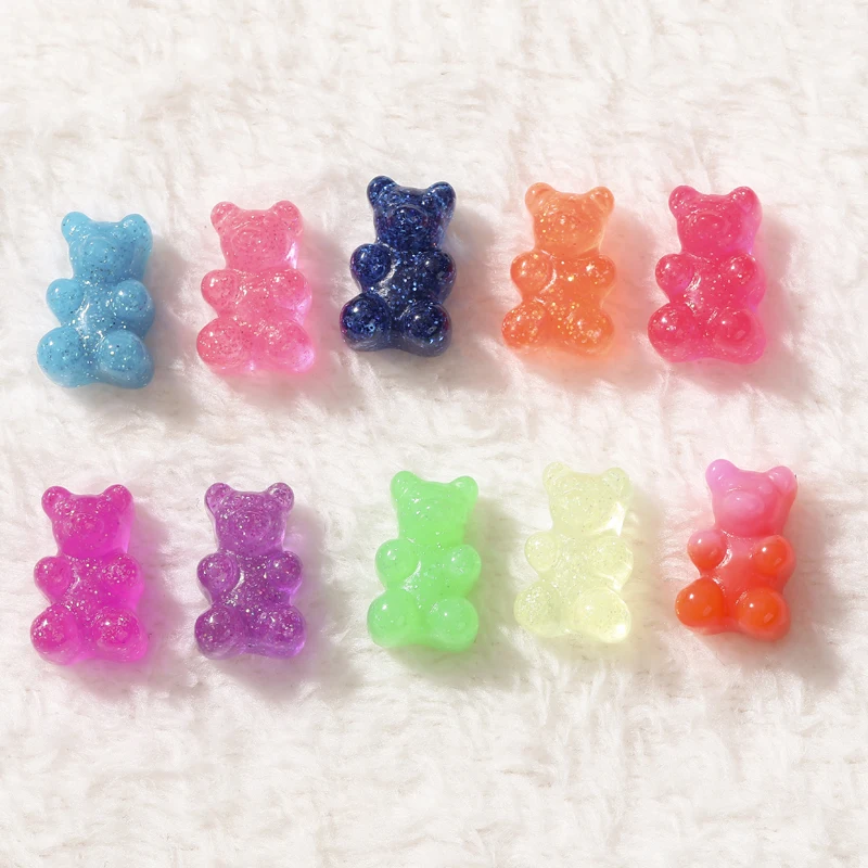 

20pcs 10*16MM Glittering Sweet Gummy candy flatback Resin Cabochons charms Headwear accessories