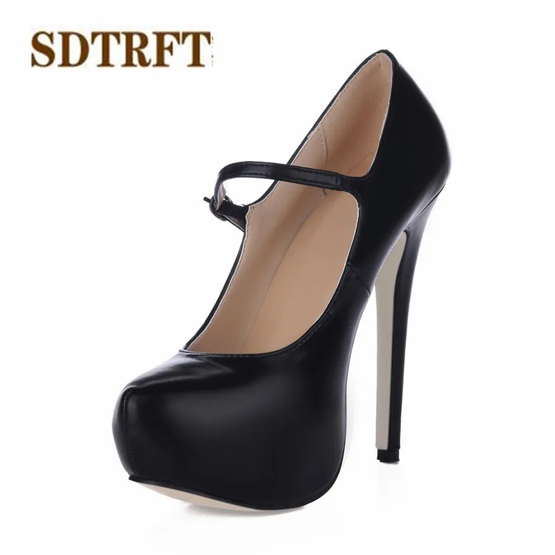 SDTRFT/Большие Размеры: 35 40 zapatos mujer свадебные туфли из лакированной кожи на высоком