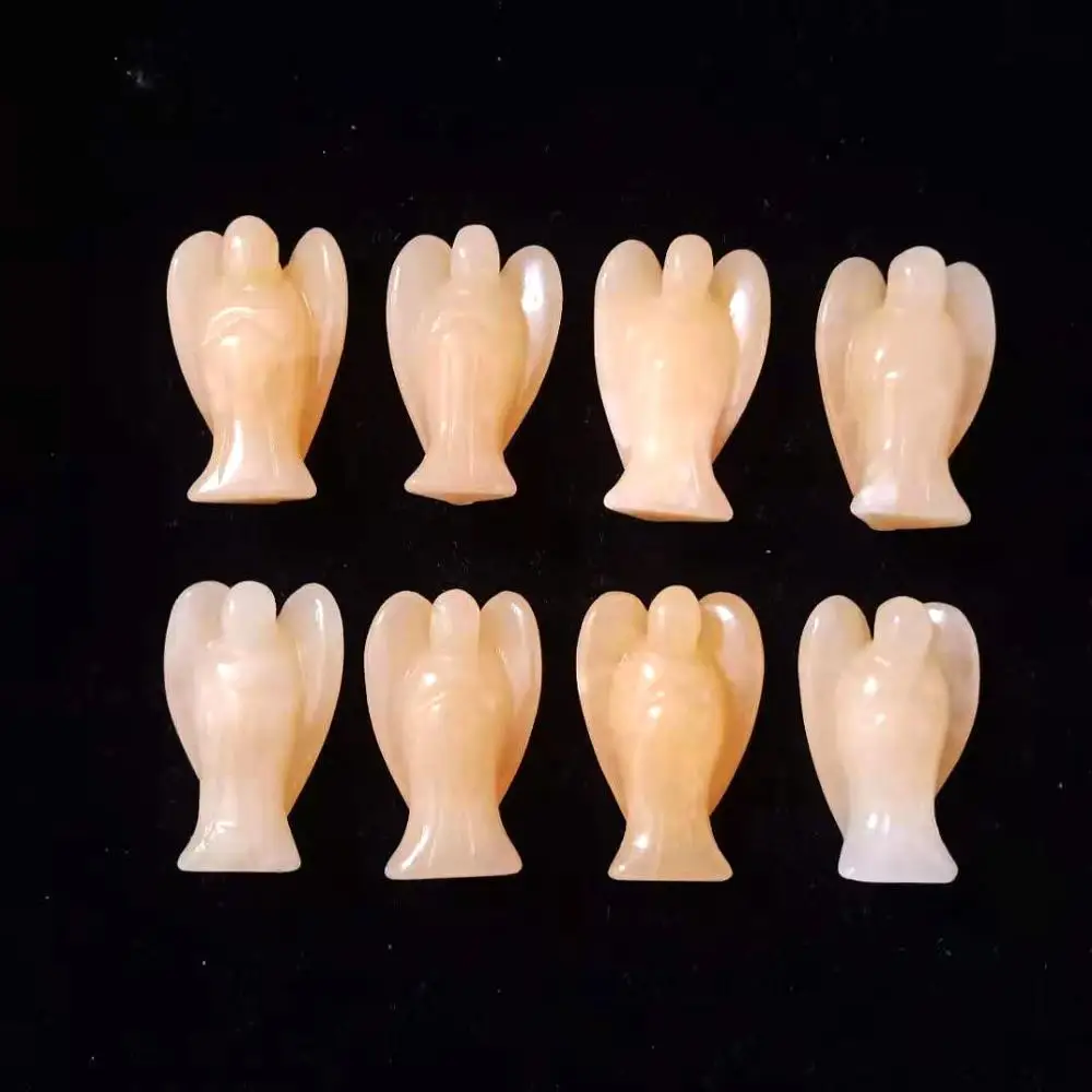 

Free Shipping High Quality 2pcs 1.5inchs Natural Yellow Jasper Angel Statue For Making Pendants Or Wedding Souvenir Gifts GM