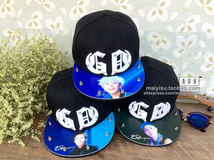 Модная корейская модная крутая GD Bigbang g-dragon Шипы Заклепки Kpop 3D акриловая шляпа бейсбольная Кепка в стиле хип-хоп Регулируемая Кепка