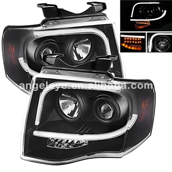 For FORD Expedition LED Strip Head Lamp 2007-2013 Year Black SN style