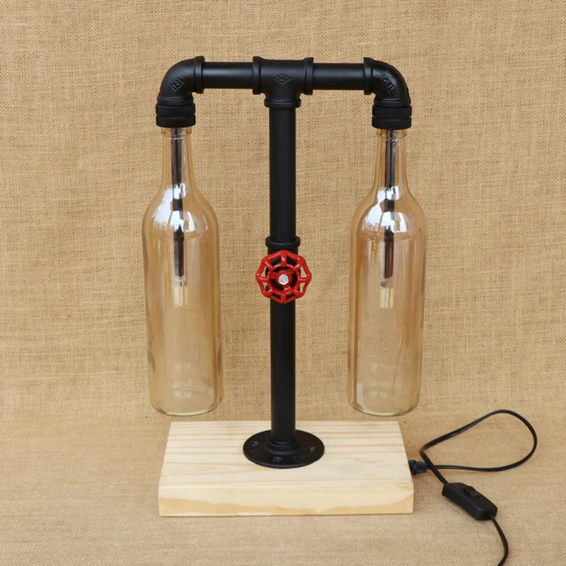 Современное цветное стекло абажур бутылка настольная лампа включает G4 лампочку