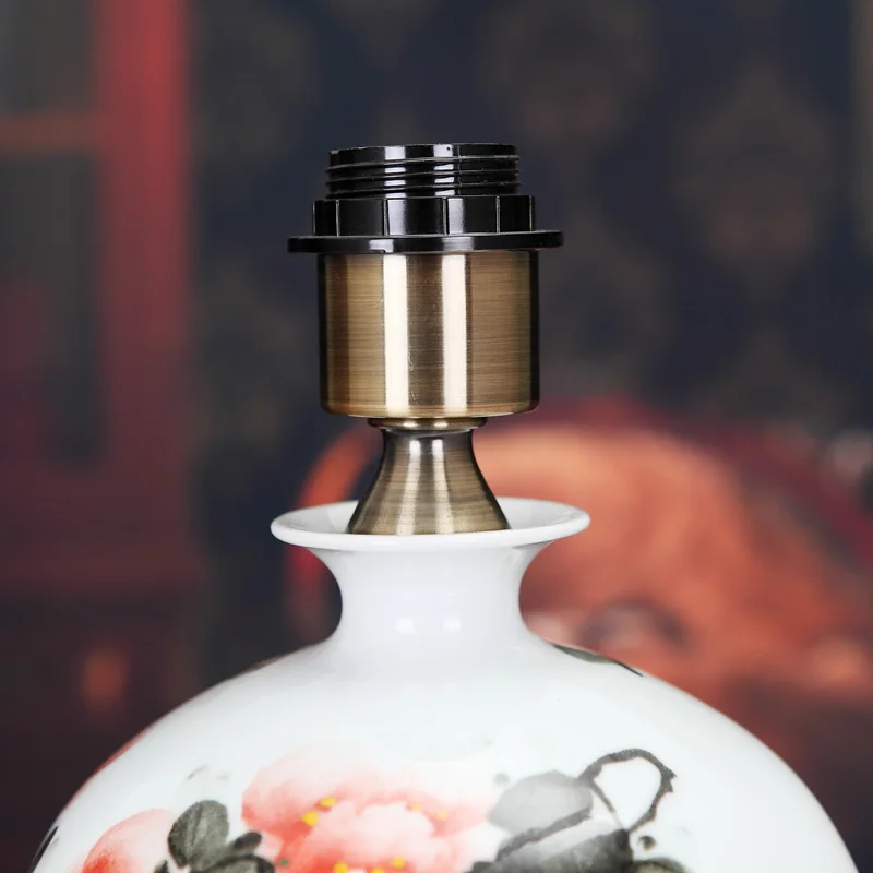 Китайская керамическая лампа прикроватная для спальни Цзиндэчжэнь ручная