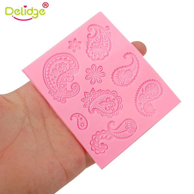 Delidge новая силиконовая форма с кружевным узором для помадки Женская мыла ручной