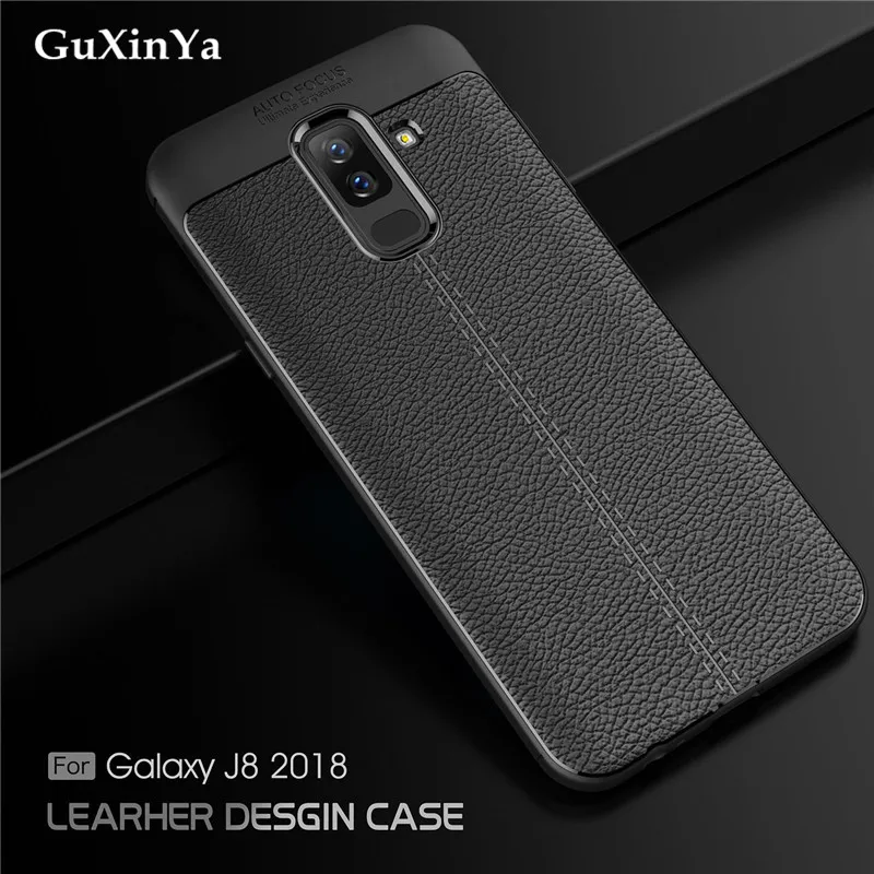 Чехол GuXinYa для Samsung Galaxy J8 2018 Роскошный Кожаный противоударный защитный чехол из