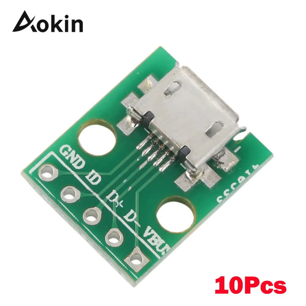 10 шт. микро USB Dip адаптер 5pin Тип B разъем PCB конвертер патч к линии транзитной