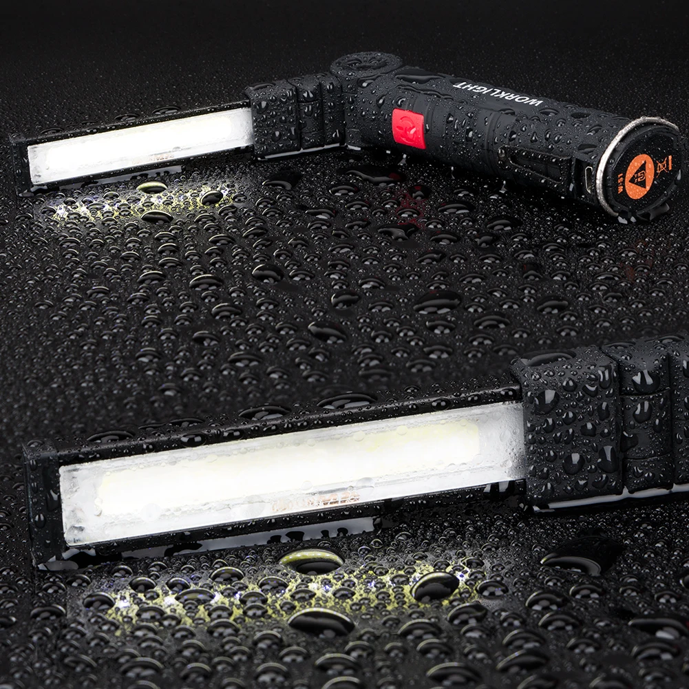 2 шт. портативный 5 режимов COB фонарик USB Перезаряжаемый светодиодный рабочий свет