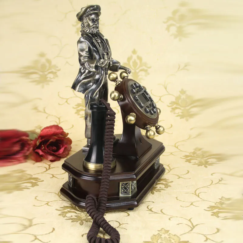 Villa creative European antique telephones landline home phone telephone vintage Code of imported oak Обустройство дома