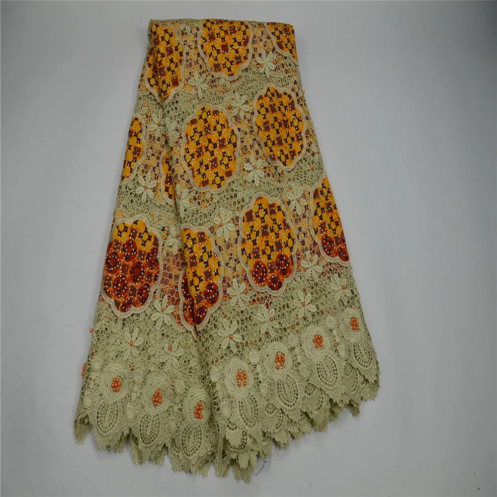 Анкара ткань Новый дизайн Африканский воск с шнур кружево вышитые принты для