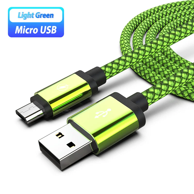 Green Cable Only Micro Usb кабель 3 м 2 м 3 м Micro usb зарядный провод шнур для Xiaomi Redmi 7 Note 6 5 Pro samsung A6 A7 Micro-usb кабель - Цвет: Green Cable Only