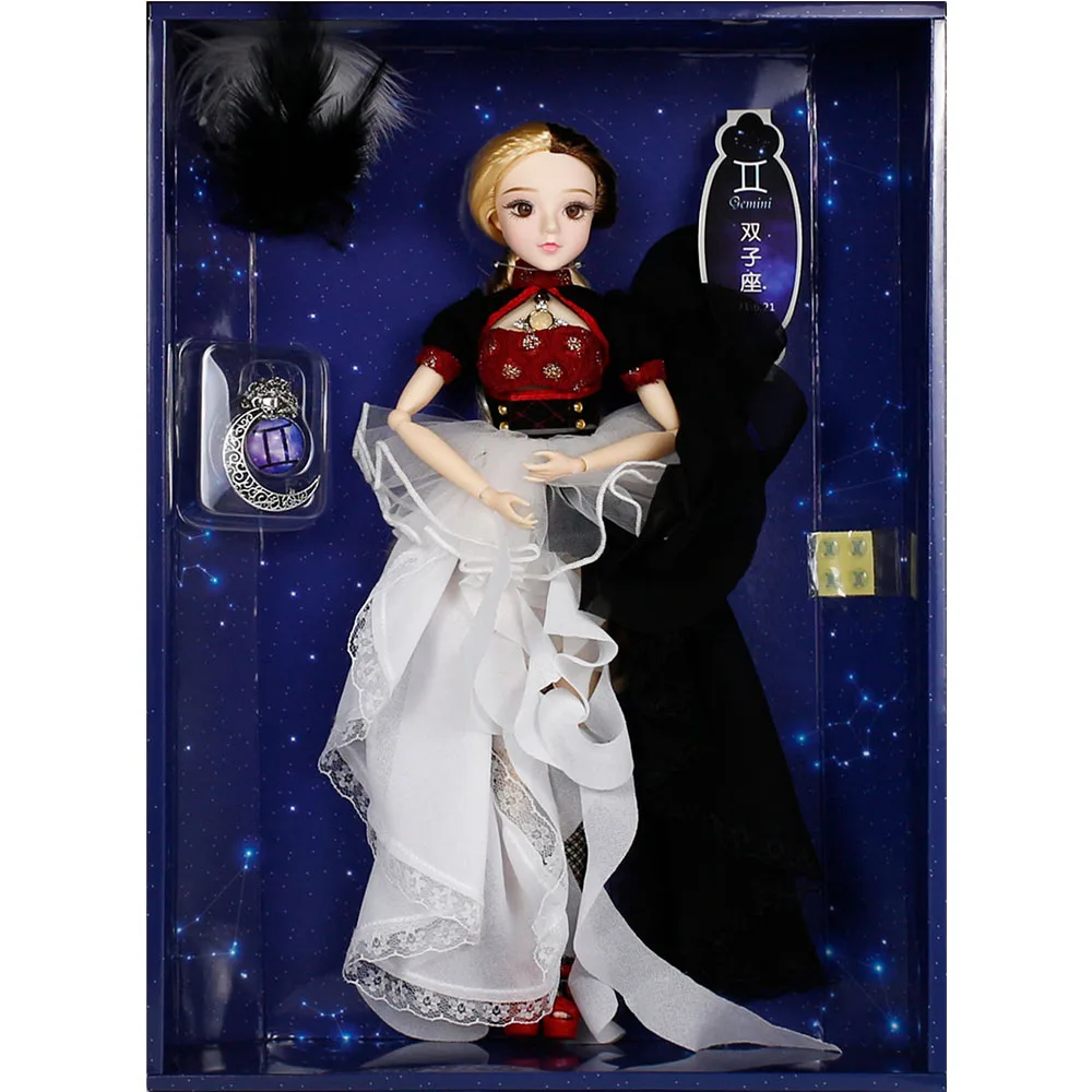 Gemini BJD кукла MMGirl 12 созвездий серии 14 шарнирное тело 30 см костюм куклы и кукла стенд 1/6 девочка кукла игрушка подарок - Цвет: Gemini