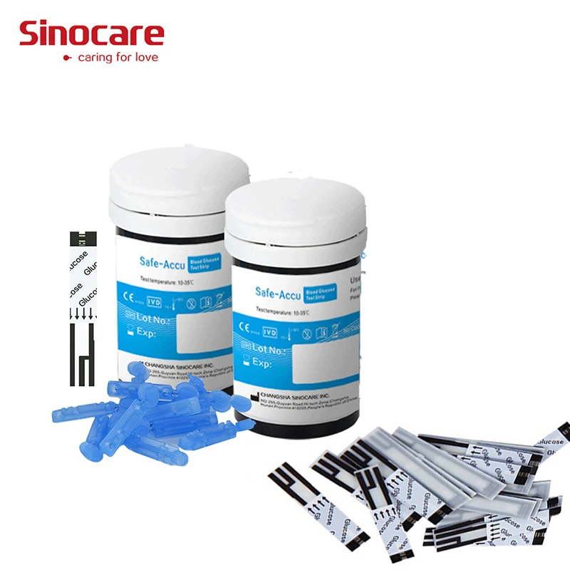 SANNUO Safe Accu тест-полоски для глюкозы в крови с ланцет для сбора крови 100 шт+ 100 шт измеритель уровня глюкозы в крови удаление диабетиков