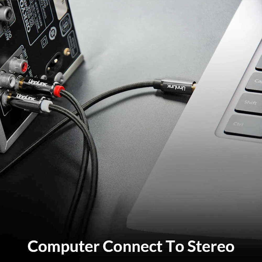 Аудиокабель Unnlink HIFI с разъемом 3 5 мм Aux на 2 RCA м 8 10 для ТВ mi Box усилитель провод