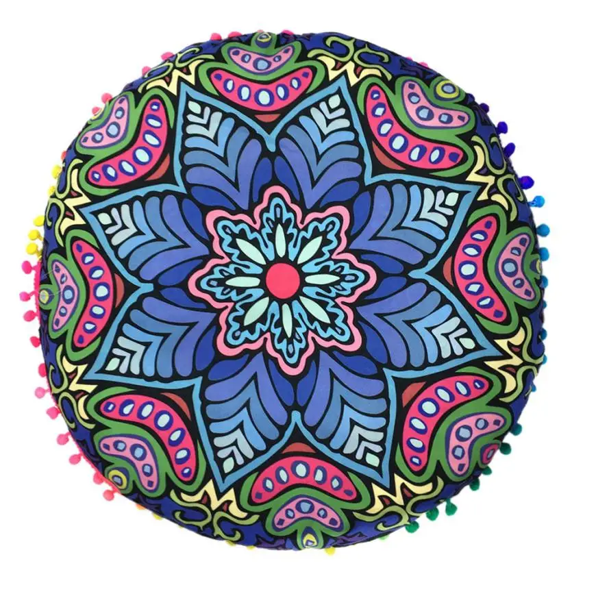 Индийская мандала круглые подушки напольные богемные чехол L528|cushion cover|bohemian