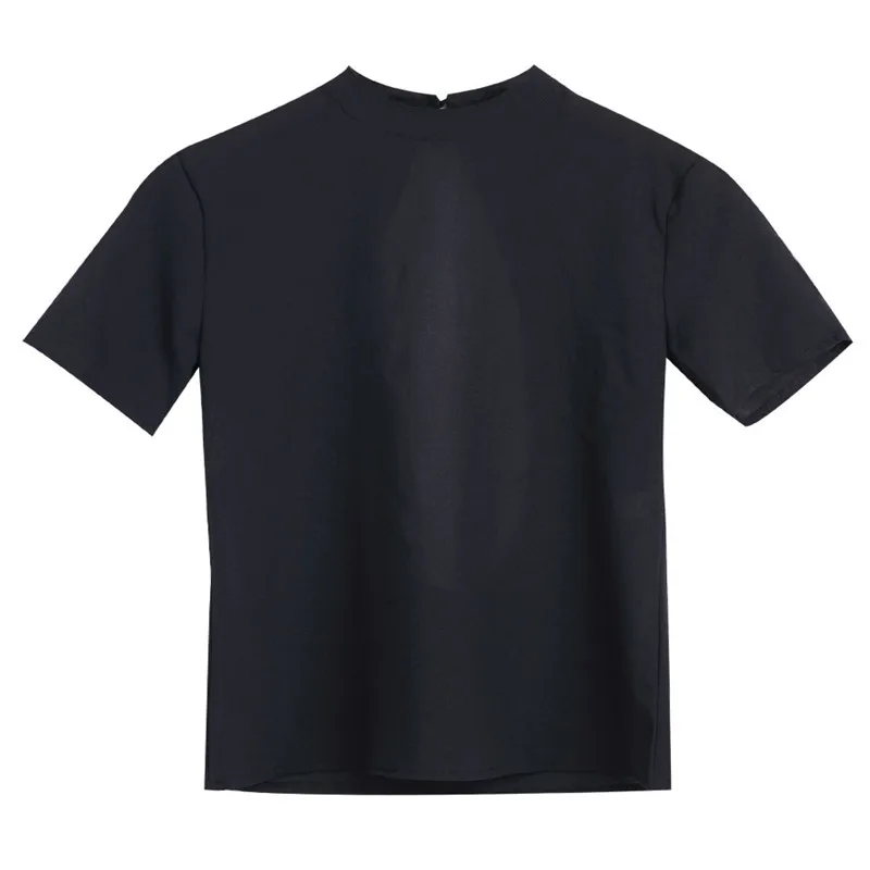 Мода для женщин Лето 2017 Топы свободные футболки с коротким рукавом разрезом