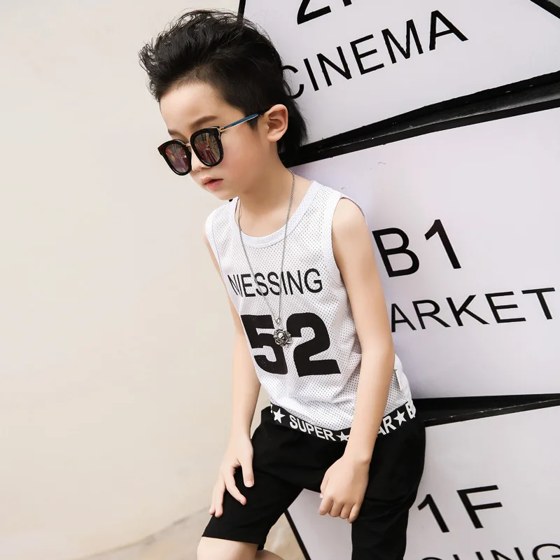 Летние подростки Одежда и аксессуары для мальчиков Костюмы Обувь Сетка дышащий