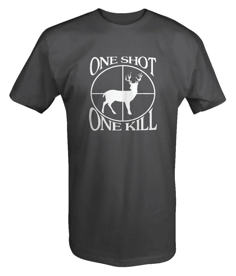 Охотничья футболка с принтом One Shot Kill Deer Predator | Мужская одежда
