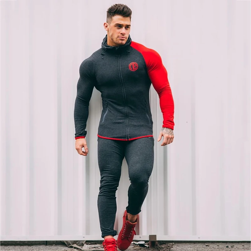 Спортивный костюм мужские комплекты Тощий спортзал фитнес бодибилдинг