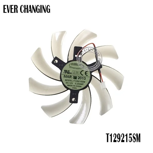 2 PIN EVERCHANGING T129215SM 95 мм 3Pin 2Pin DC12V 0.25A для Gigabyte GTX660Ti GTX650 Графика карты вентилятор охлаждения - Цвет лезвия: 2 PIN