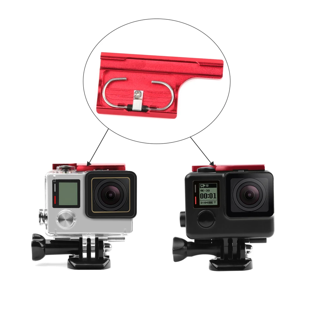 Минифокус замена металла CNC алюминиевый замок пряжка зажим для GoPro HD Hero 3 Plus 4 Защитный корпус водонепроницаемый чехол крепление