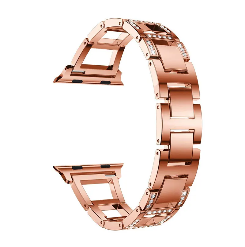 retro-gold Сплав для Apple Watch Band 38 мм 40 мм ремешок Розовое золото для Apple Watch Band 42 мм 4 44 мм Beacelet для iWatch Series 4 3 2 1 - Цвет ремешка: retro-gold