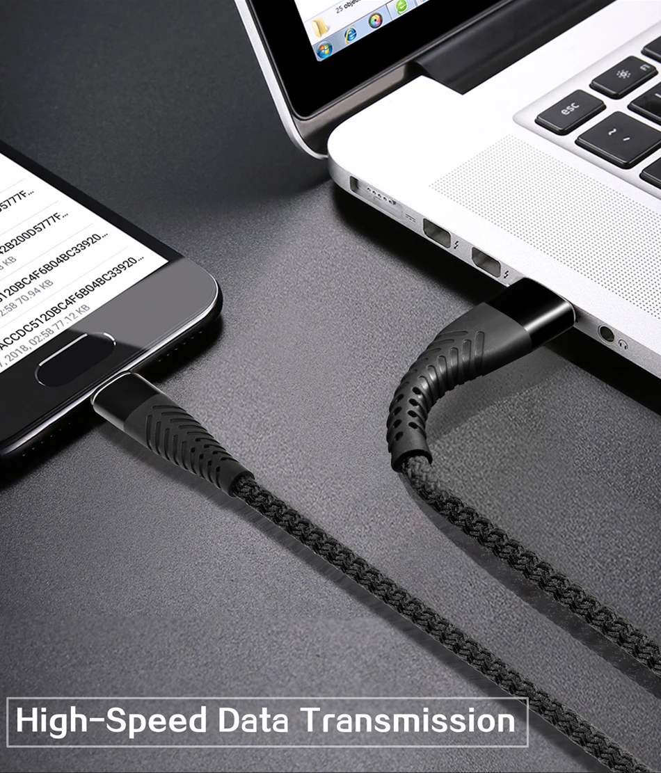 NOHON 3 м 2 м 1 м 0,2 м высокопрочный USB кабель для быстрой зарядки типа C для huawei samsung S8 S9 Note 9 8 Xiaomi Mi8 Mi6 кабель для синхронизации данных