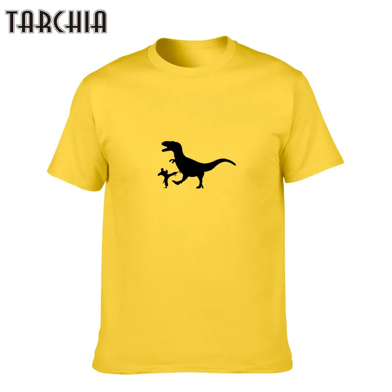 TARCHIA 2021 модная мужская футболка с принтом динозавра забавная черная/белая