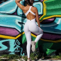 2021 gym women clothes activewear backless sets woman yoga fitness jumpsuit 1 pcs white tracksuit running leggings sportswear