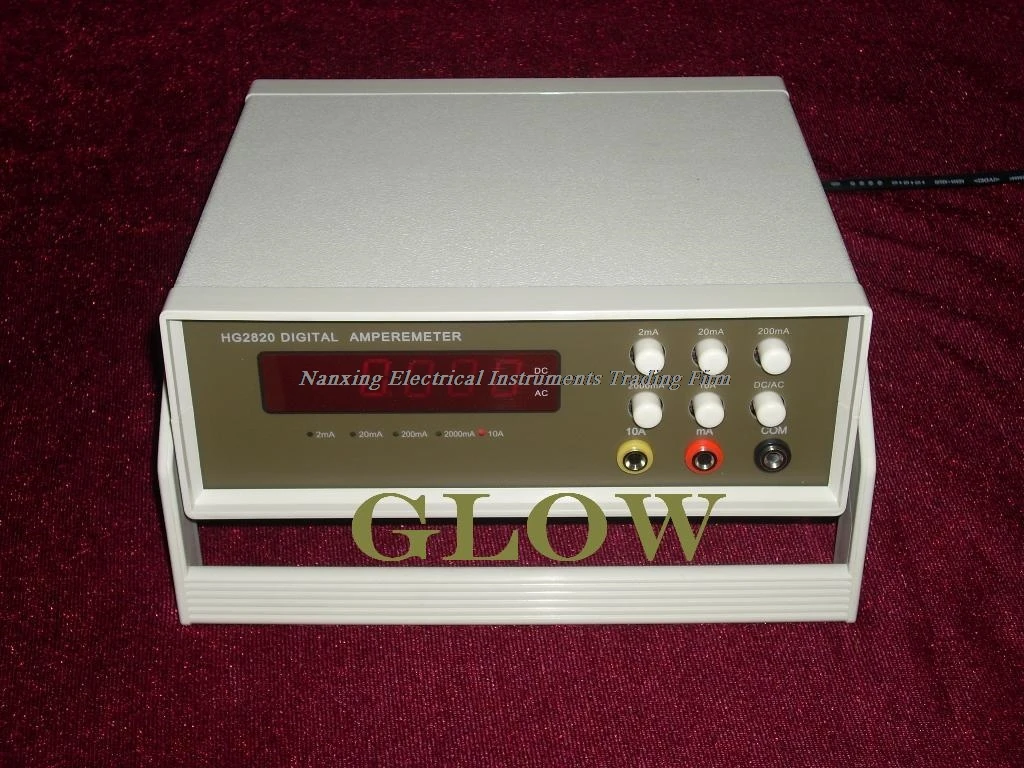 

Fast arrival Desktop GLOW28210 4 1/2 digital AC/DC current tester, mA current tester 2mA/20mA/200mA /2000mA/10A
