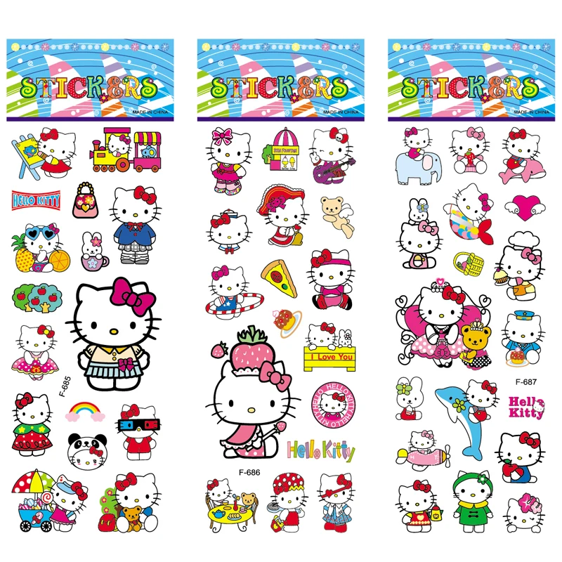 12 листов пузырьковая наклейка s 3D милый мультяшный рисунок hello kitty кошка наклейка Скрапбукинг игрушки для детей детский подарок Этикетка Декор