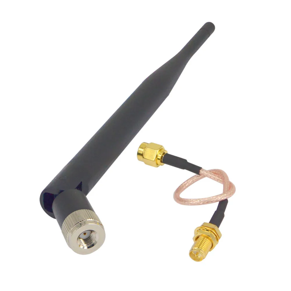 2,4 ГГц 5dBi 802.11b/g антенна wifi Aerial RP-SMA мужской+ SMA разъем для RP SMA женский косичка кабель RG316 15 см