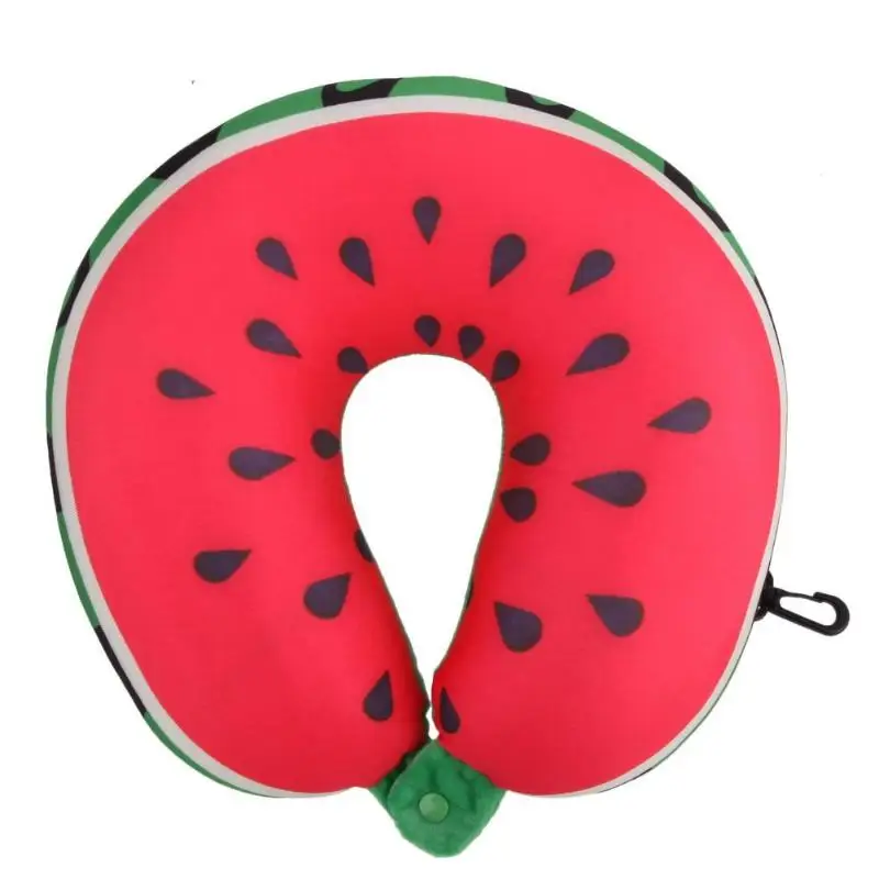 Watermelon Фрукты u-образная дорожная подушка Наночастицы подушка для шеи Арбуз Лимон киви оранжевый автомобиль подушки мягкая подушка домашний текстиль - Цвет: Watermelon