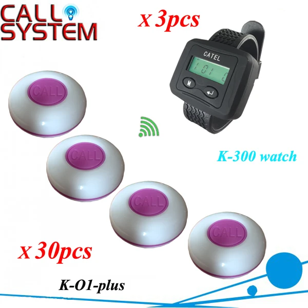 

Customer service number waiter server 3 watches wrist w 30pcs table transmitter DHL/EMS