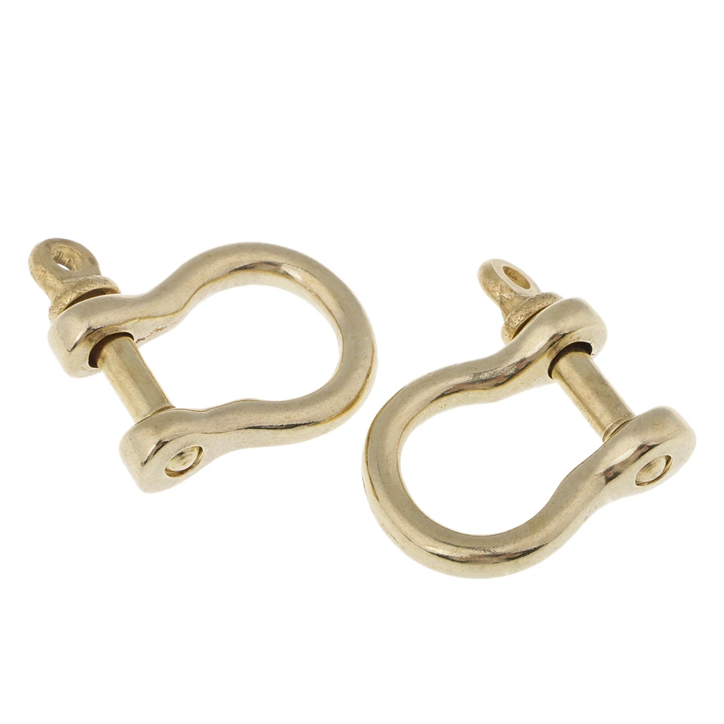 2Pcs Brass D-Rings Screw Horseshoe Buckle Ring Leathercraft Purse Belt Loop | Дом и сад