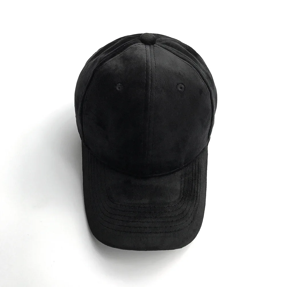 Новинка года, бархатная бейсболка, новая брендовая Кепка Gorras, зимняя Осенняя Кепка в стиле хип-хоп, плоская кепка, Кепка для мужчин и женщин - Цвет: Black