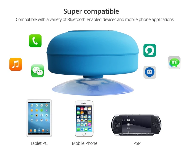 Vefly портативный динамик bluetooth mini беспроводная водонепроницаемая Душ динамики для