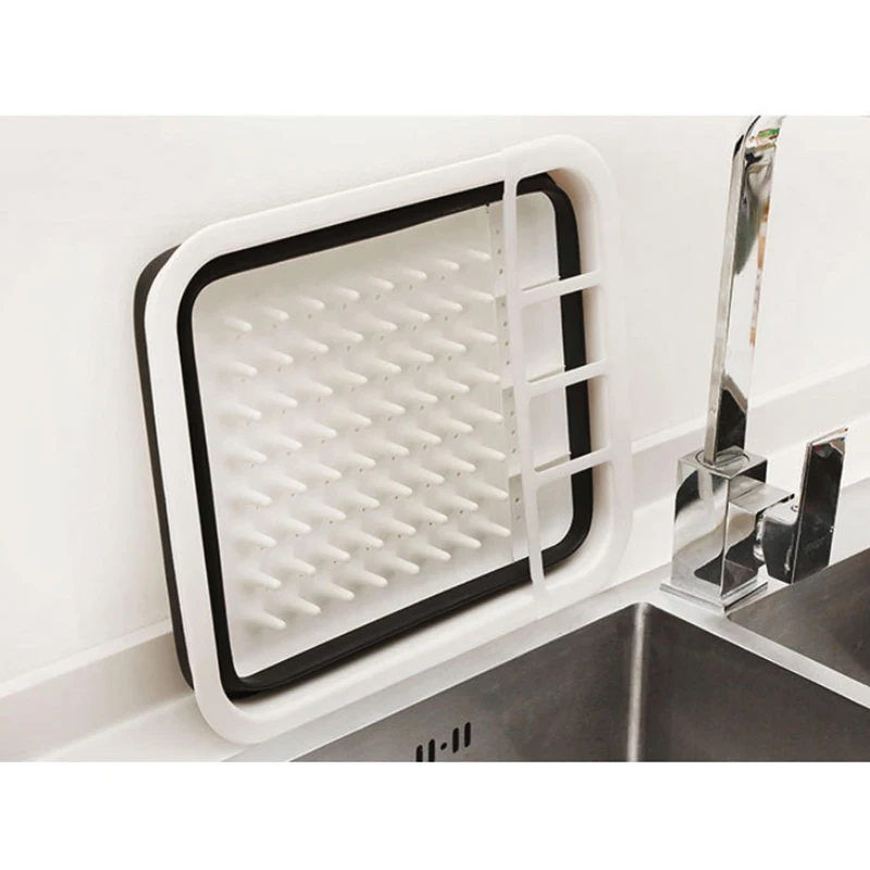 Пластик Складная сушильная сушилка для посуды корзина с подносом Экономия