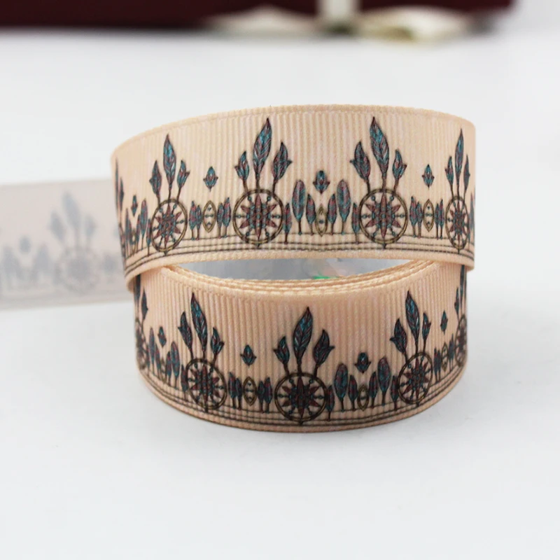 

Dreamcatcher printed grosgrain ribbon 75/38/25/22/16 10/25/50 yards wedding decorative ribbons DIY craft webbing