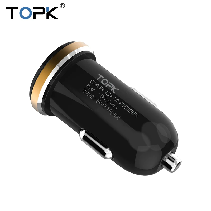 TOPK оригинал 5 В 2 А два порта мини USB автомобильное зарядное устройство быстрая