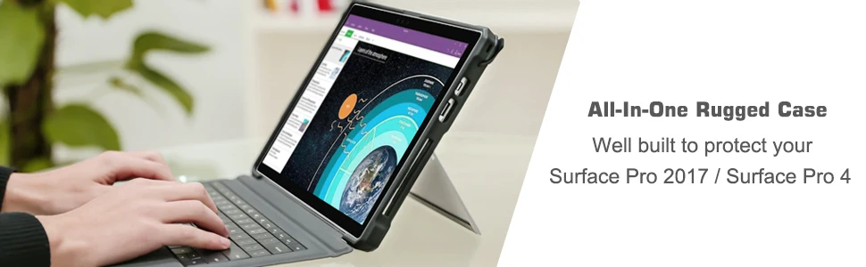 Чехол MoKo для microsoft Surface Pro 7/Pro 6/Pro 5/Pro /Pro 4/Pro LTE, Защитный Прочный чехол с держателем для ручек