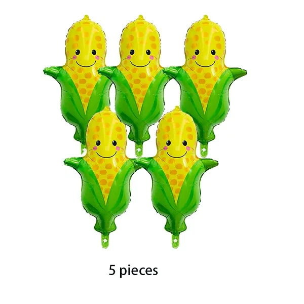 Corn 5 pieces Шары в виде фруктов овощи гелиевый воздушный шар покрытый фольгой День Рождения украшения дети Клубника морковно-оранжевый цвет Виноград банан Кукуруза яблоко - Цвет: Corn 5 pieces