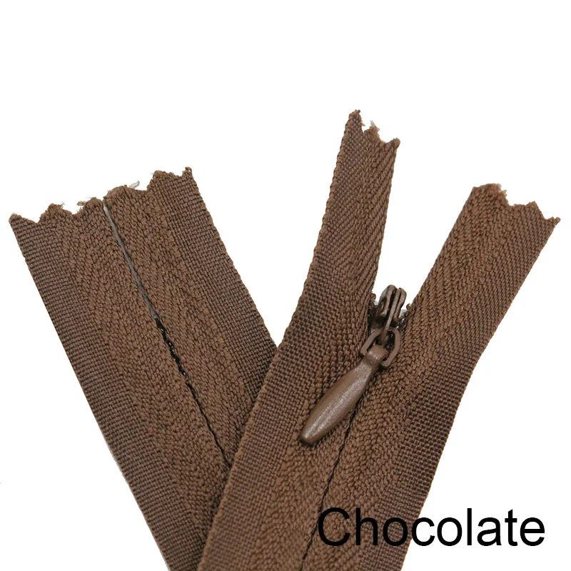 chocolate 10 шт. 45 см(18 дюймов) длина 3# закрытые нейлоновые молнии Портной брюки застежка-молния швейные изделия ручной работы DIY аксессуары - Цвет: chocolate