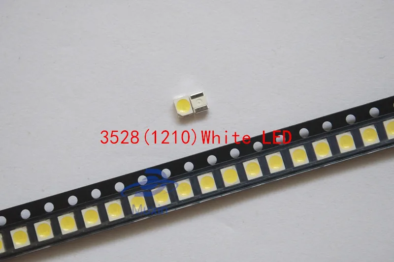 200 шт./лот 1210 Белый 3528 SMD светодиодные Яркие Белые светоизлучающие диоды 5000-7000k 6-7lm