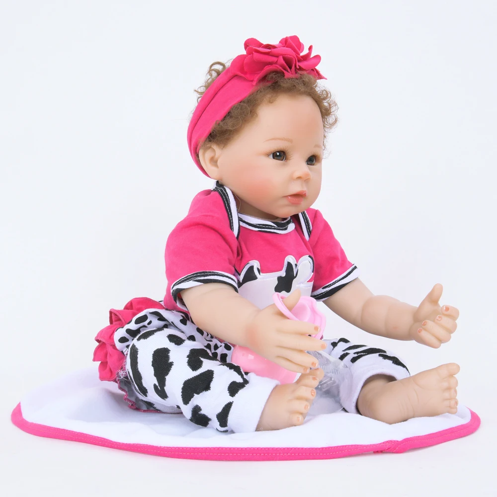 Кукла-реборн с тканевым телом из экологически чистого силикона реалистичного вида на 22 дюйма - игрушка в подарок к дню рождения.
