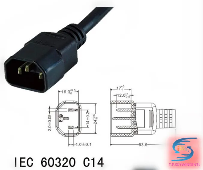 Бесплатная доставка компьютерный кабель IEC32 питания для сервера PDU/UPS C14 C21 Male 16A/250V