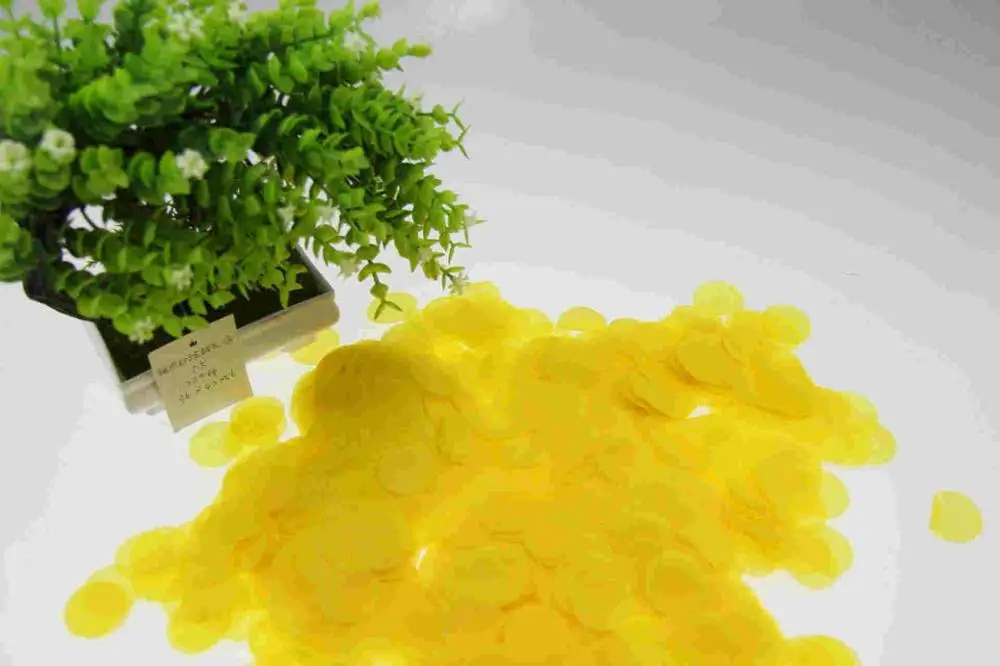 Dark yellow Биоразлагаемые бумажные конфетти 2,5 см для праздника, юбилея, дня рождения, выпускного, свадьбы, свадебных и детских вечеринок, круги 30 г - Цвет: Dark yellow