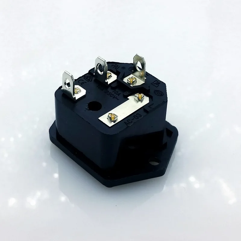 10A 3pin AC Разъем питания с предохранителем holer на входе штекер 5 шт./лот |
