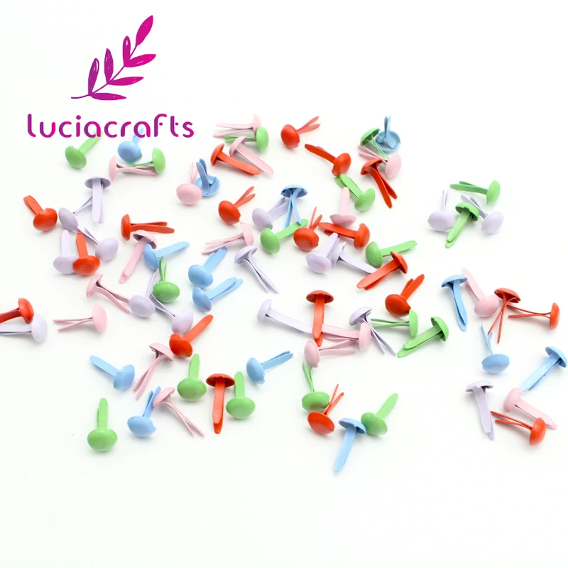 Lucia crafts 50 шт 1x0,6 см пастельные Круглые Металлические Brads DIY Скрапбукинг декоративные застежки Брэд металлические ручной работы G0937