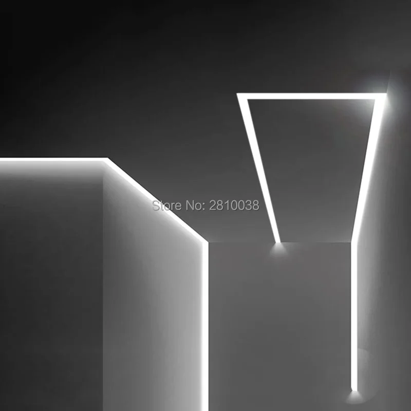 10X2 м наборы/лот линейный фланцевый светодиодный алюминиевый профиль и глубокий