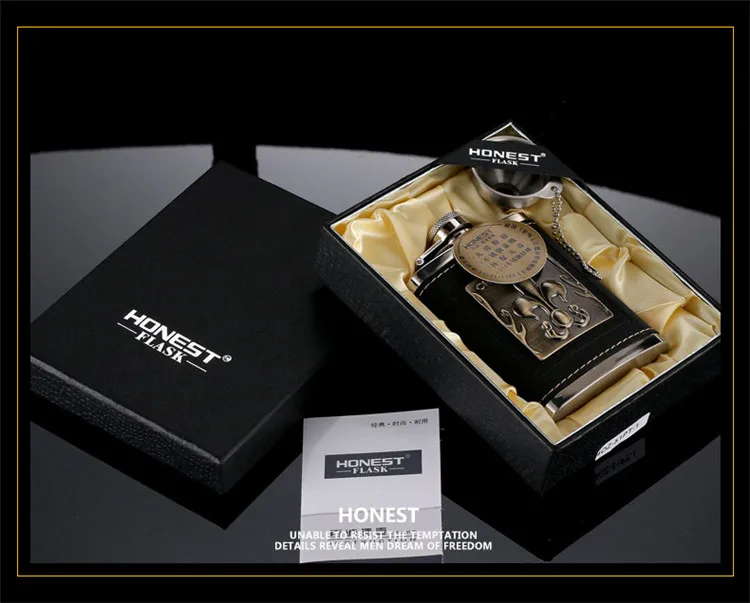 Mini 4oz Portable Stainless Steel Whisky Hip Flask Set Metal Funnel Alcohol matara Classic Avatar Design Best Man Gift Package